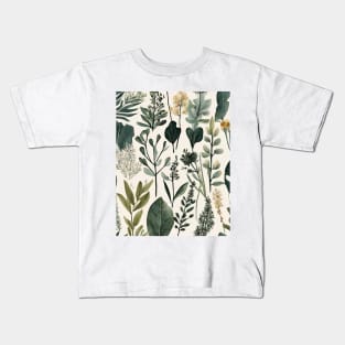 Minimalist Modern Boho Chic Wildflower Botanical Plants Kids T-Shirt
